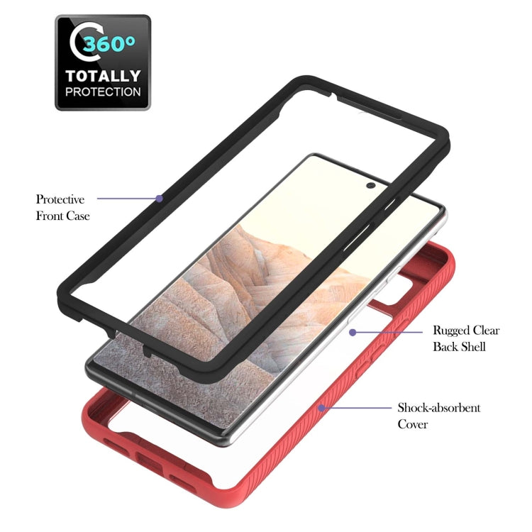 Red/black shockproof phone case with ring holder and front protective frame.
