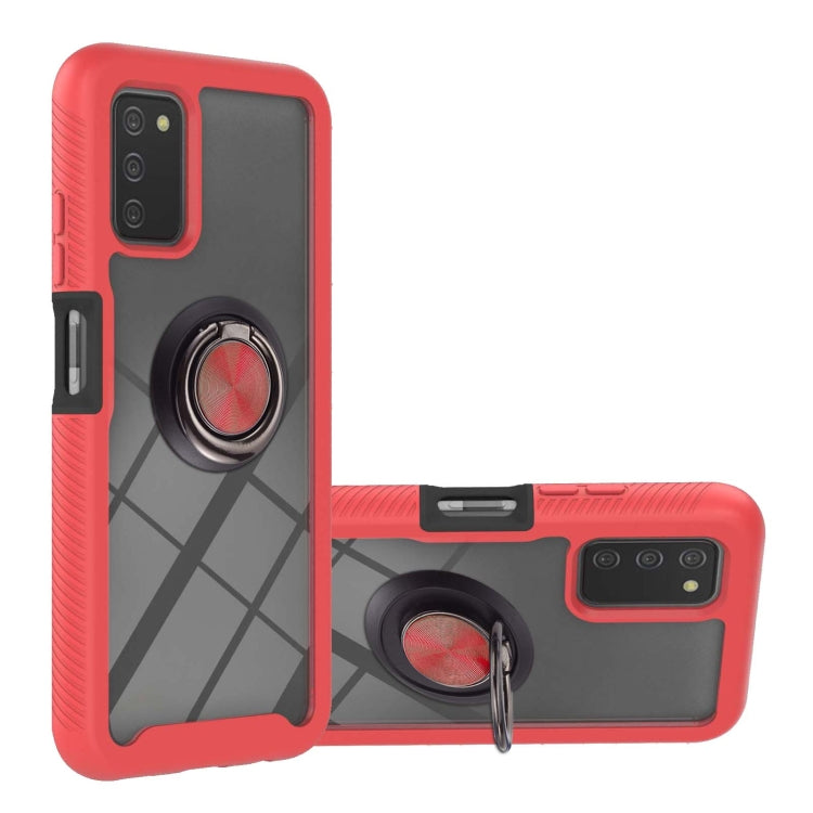 Red shockproof phone case with ring holder, PC+TPU protection for Pixel 6/6 Pro