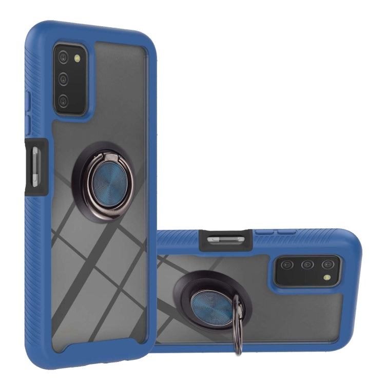 Blue shockproof phone case with ring holder, PC+TPU protection for Pixel 6/6 Pro