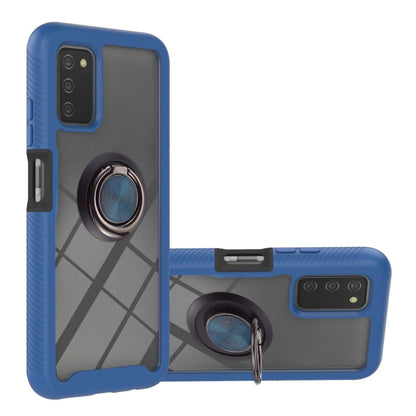 Blue shockproof phone case with ring holder, PC+TPU protection for Pixel 6/6 Pro