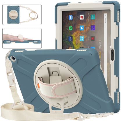 Dark blue protective tablet case with built-in stand and shoulder strap for Fire HD 10