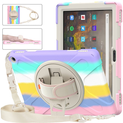 Multicolor protective tablet case with built-in stand and shoulder strap for Fire HD 10