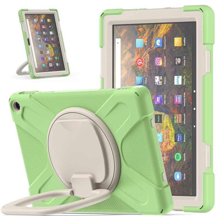 Light green protective tablet case with built-in stand ring for hands-free viewing