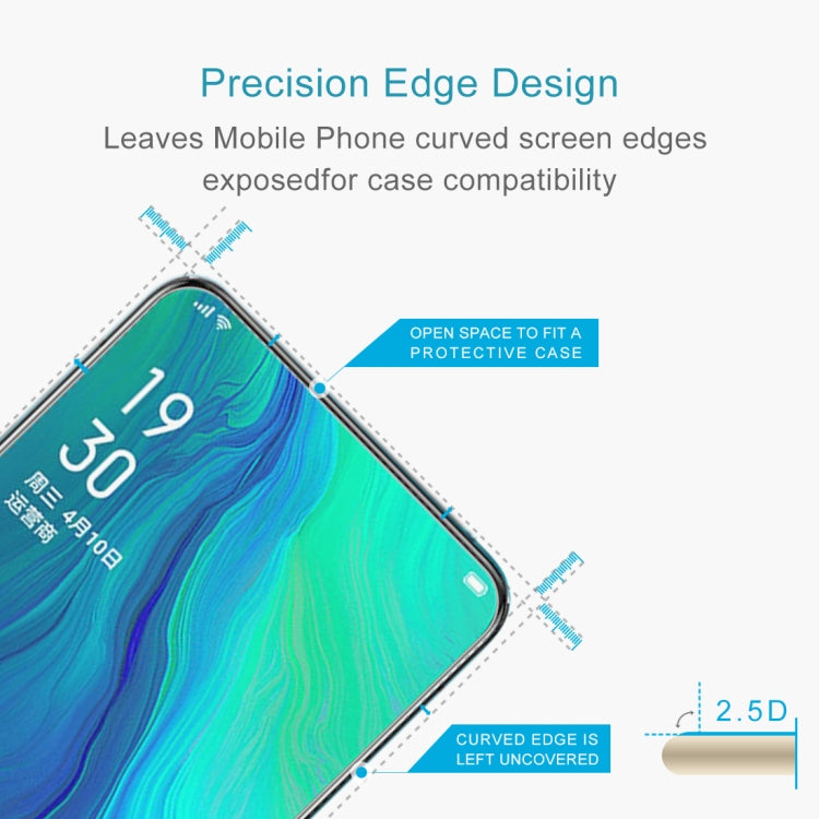 Tempered glass screen protector showing 2.5D curved edge and open-space fit