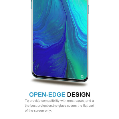 Tempered glass screen protector close-up on phone display with open-edge design