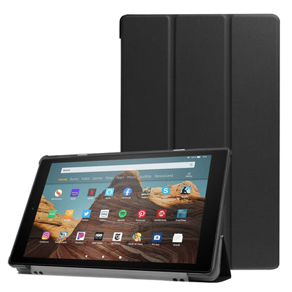 Kindle Fire HD 10 leather flip case, black with tri-fold stand