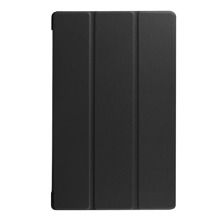 Kindle Fire HD 10 leather flip case, black closed cover with vertical folds
