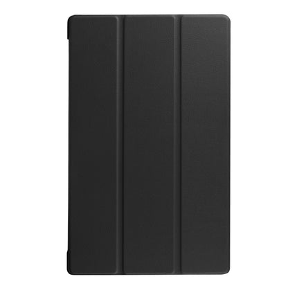 Kindle Fire HD 10 leather flip case, black closed cover with vertical folds
