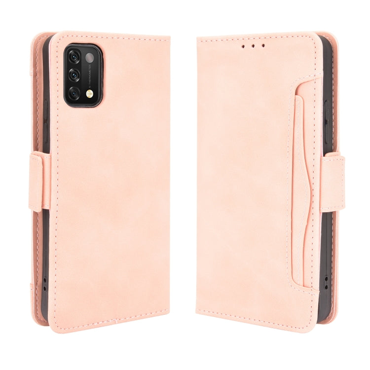 Pink leather wallet flip case with stitching and side strap, phone back covered