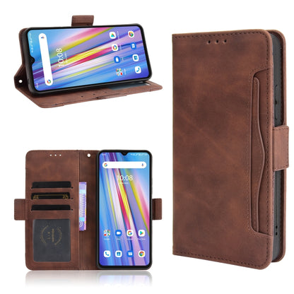 Brown horizontal flip leather phone case with card slots, photo frame, and holder for Umidigi A11