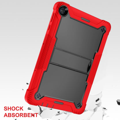 Red shockproof tablet case with camera cutout and raised bumper corner guards