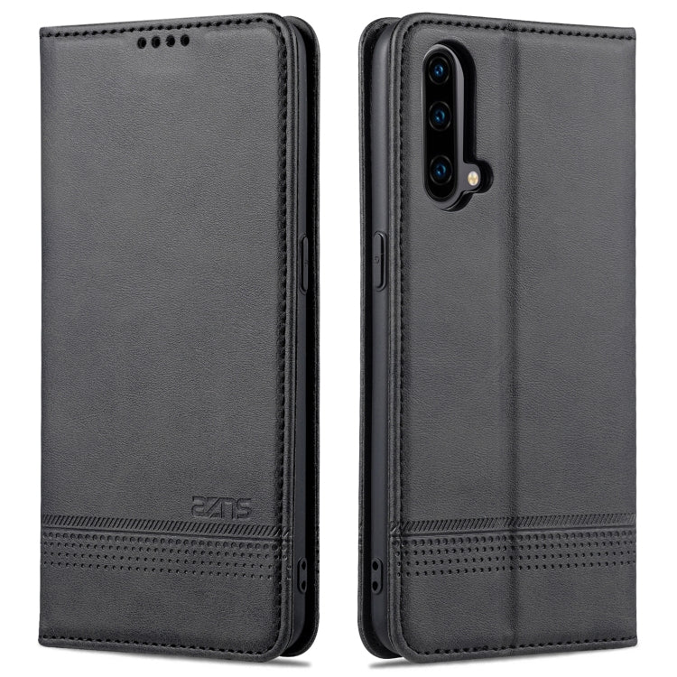 Black magnetic leather flip phone case with textured finish and card slots