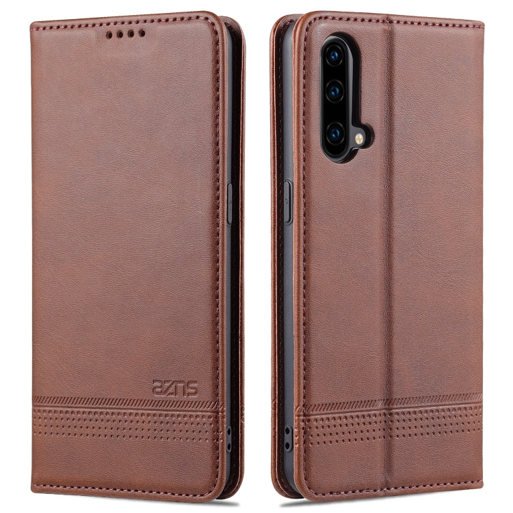 Light brown magnetic leather flip phone case with card holder and textured stripe