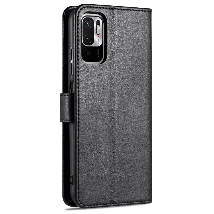 Black leather flip wallet phone case with holder and card slots, back with camera cutout