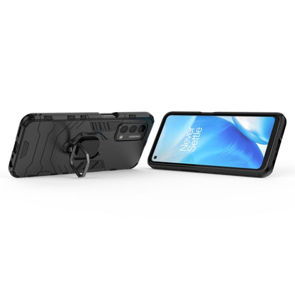 Shockproof black phone case with magnetic ring holder and kickstand grip