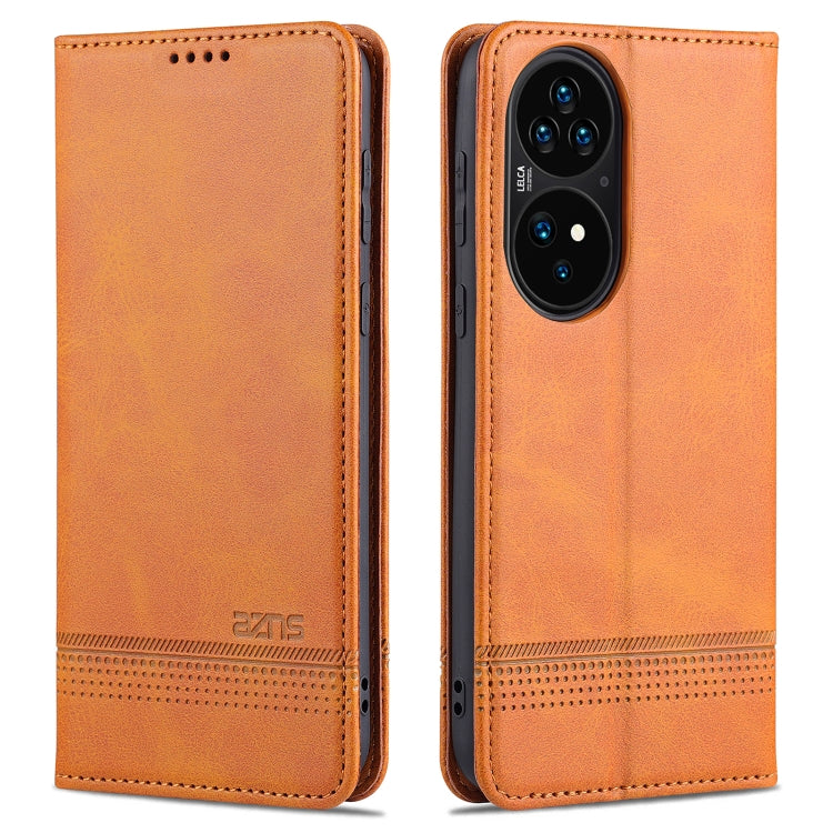 Light brown magnetic flip leather phone case with card slots and phone holder
