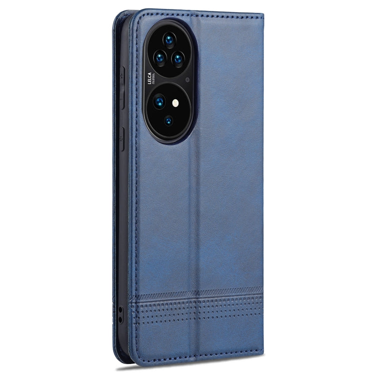 Dark blue leather flip phone case with camera cutout and card-slot holder