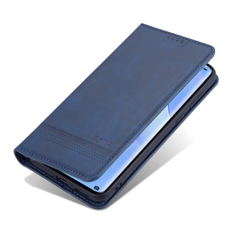 Dark blue leather flip phone case with horizontal flip design and card slots