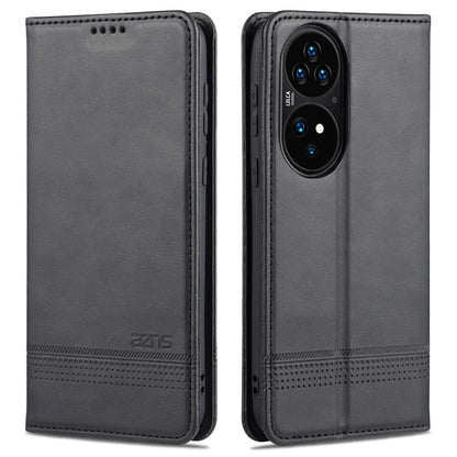 Black magnetic flip leather phone case with card slots and phone holder
