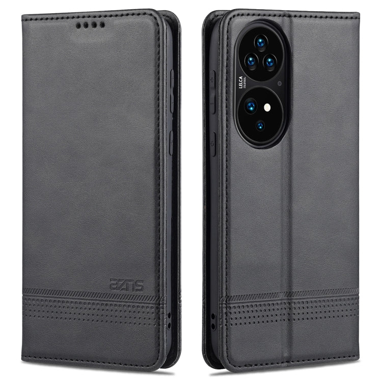 Black magnetic flip leather phone case with card slots and phone holder