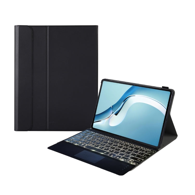 Black slim Bluetooth keyboard flip leather case with touchpad for MatePad Pro 12.6
