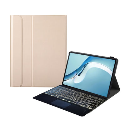 Gold/beige slim Bluetooth keyboard flip case with touchpad for MatePad Pro 12.6