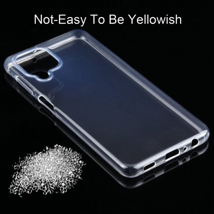 Clear TPU phone case with cutouts and dust-scratch protection, designed to resist yellowing