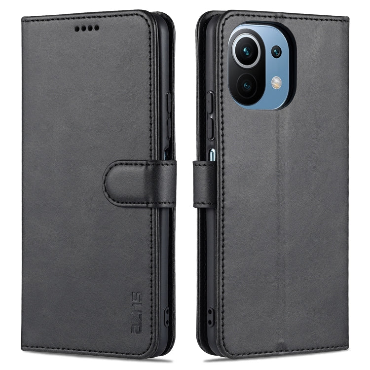 Calf-texture leather flip phone wallet case with card slots and holder, dark gray/black