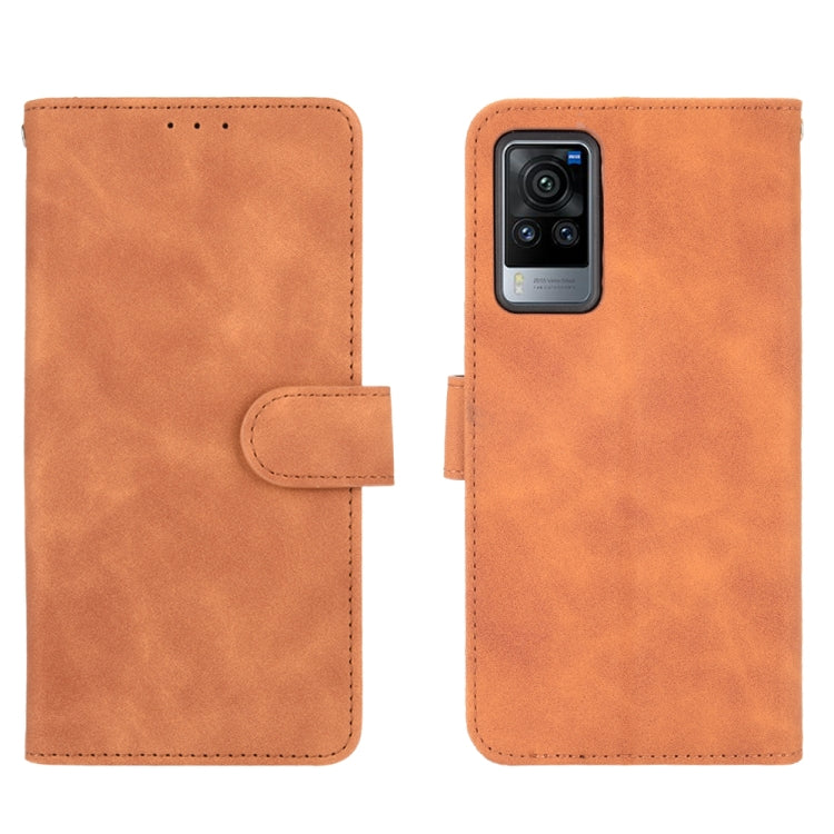 Tan PU leather flip phone case with magnetic closure and card holder slot