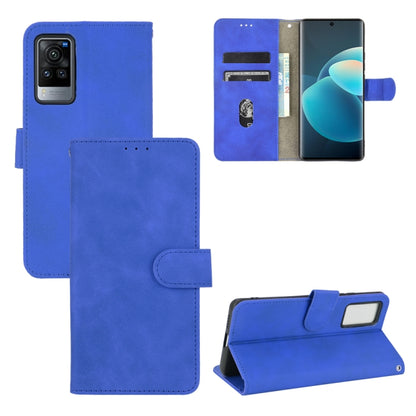 Blue PU leather flip phone wallet case with magnetic closure and card slots
