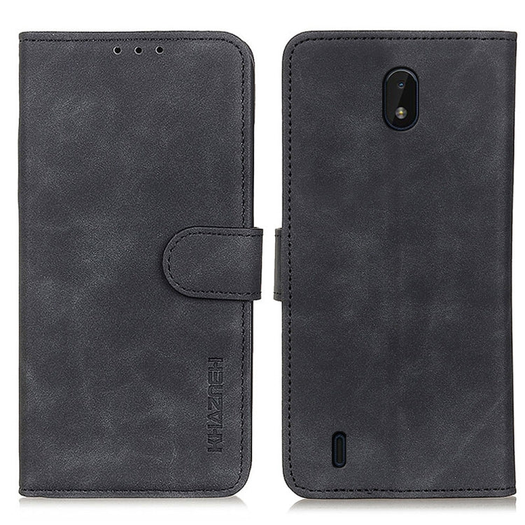KHAZNEH horizontal flip leather phone case with card holder, dark gray/black color
