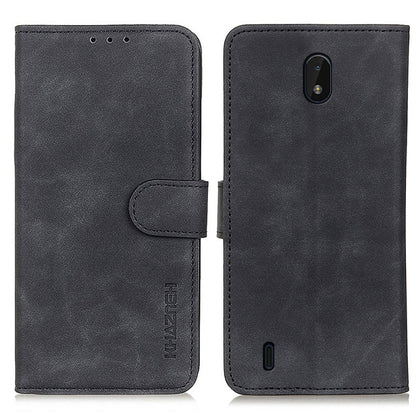 KHAZNEH horizontal flip leather phone case with card holder, dark gray/black color