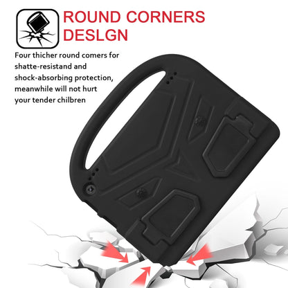 Black EVA children shockproof tablet case with rounded corners and rugged shockproof design