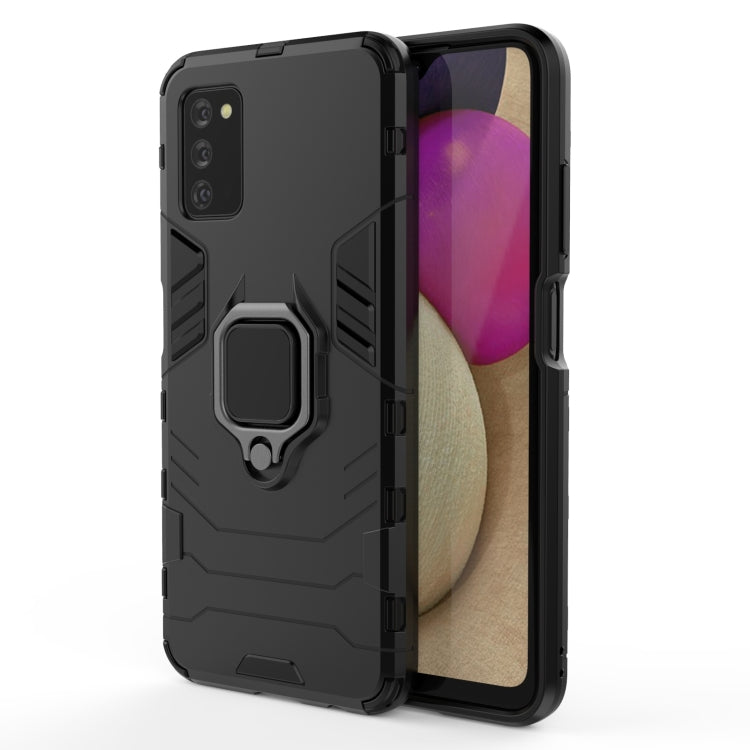 Black rugged phone case with magnetic ring holder, slim front and back protection.