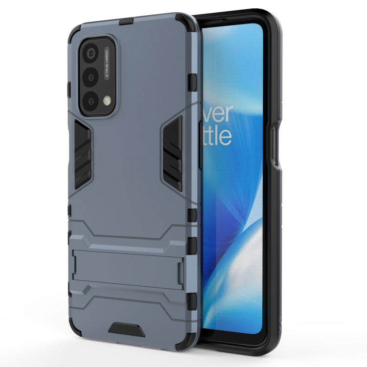 Grey shockproof phone case with rugged TPU bumper and raised camera protection