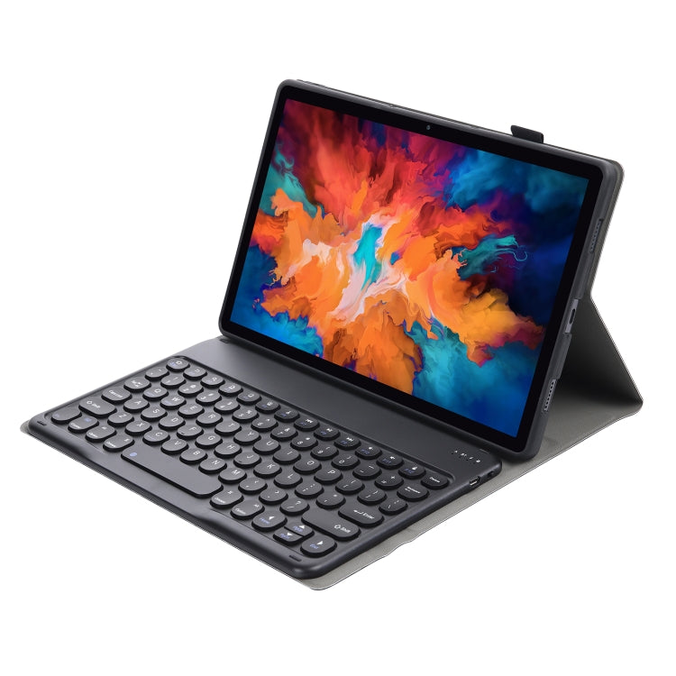 Black detachable Bluetooth keyboard leather case with angled tablet stand