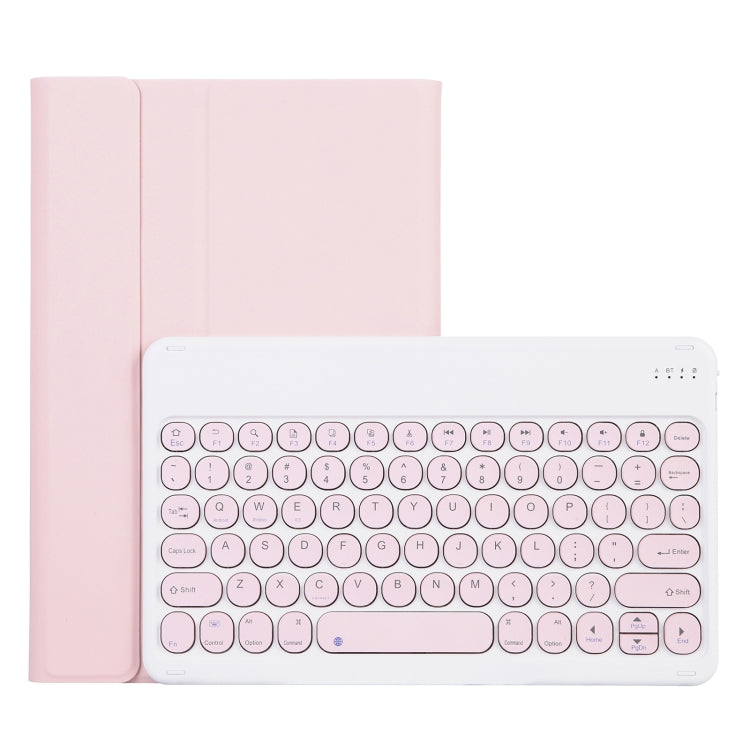 Pink detachable Bluetooth keyboard leather case with holder for 11-inch tablet