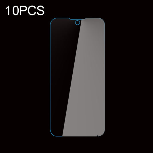 Tempered glass screen protector film with 2.5D curved edge, blue outline (10-pack)