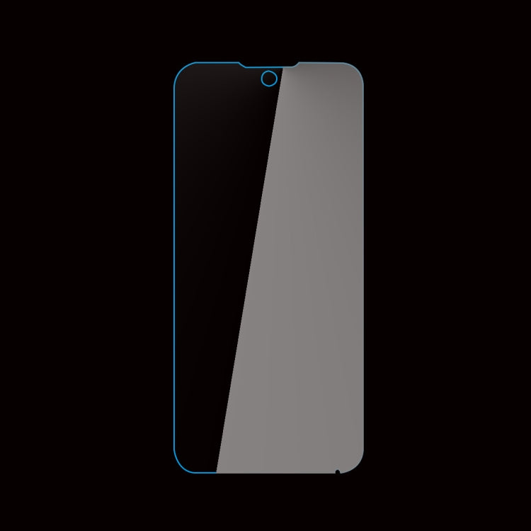 Tempered glass screen protector film with 2.5D curved edge, blue border (10-pack)