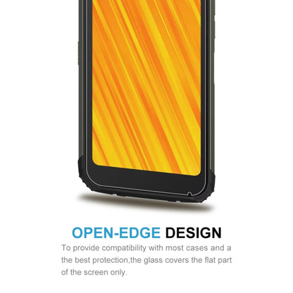 Tempered glass screen protector with open-edge design, covers only flat screen area