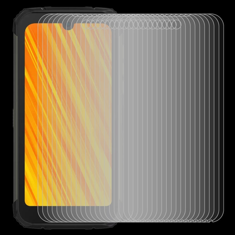 Tempered glass screen protector 10-pack showing stacked films with curved edges