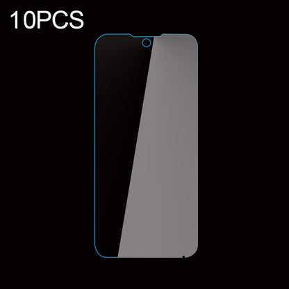 Tempered glass screen protector film set (10 pcs) with 2.5D curved edge blue outline