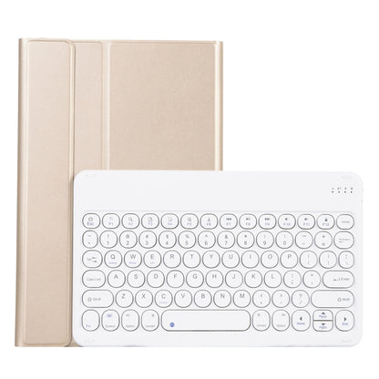 Cream lambskin-style keyboard case with detachable round-key Bluetooth keyboard