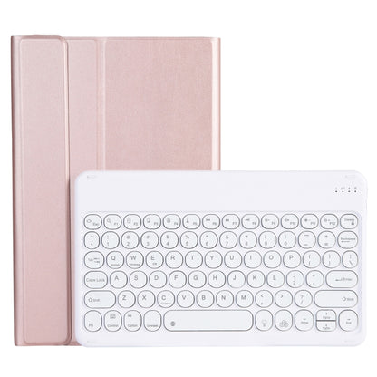 Rose leather folio case with detachable round keycap Bluetooth keyboard