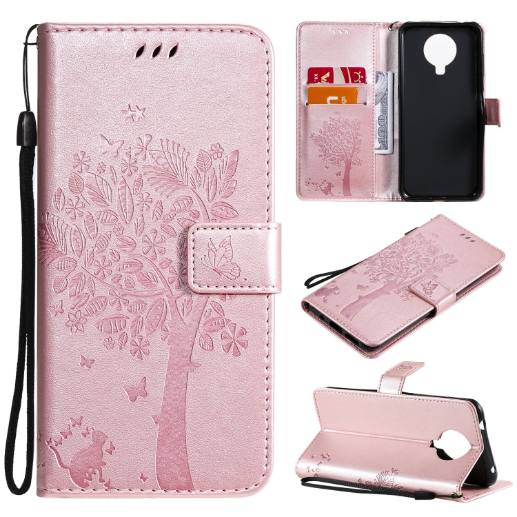 Printed PU leather flip phone wallet case with lanyard and card slots, light pink