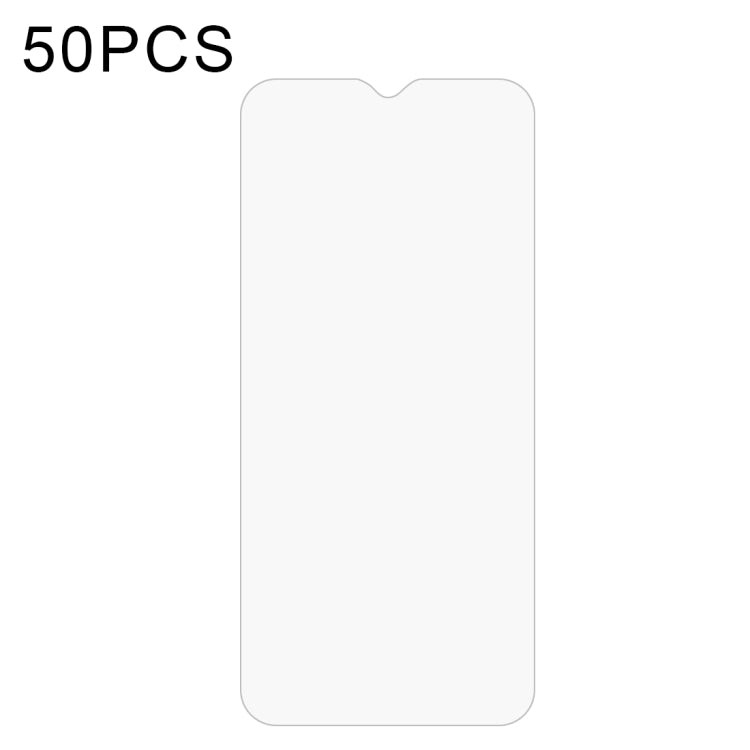 Tempered glass screen protector film, 50-pack, rounded top cutout