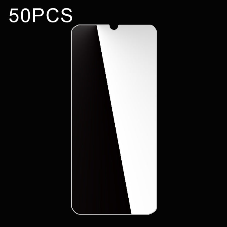 Tempered glass screen protector, 50-pack, curved edges with top notch