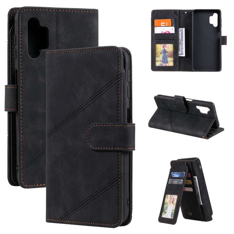 Black PU leather flip phone wallet case with card holder and multi-card slots