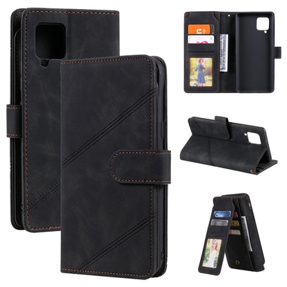 Black PU leather flip wallet case with card slots and stand cover for phone
