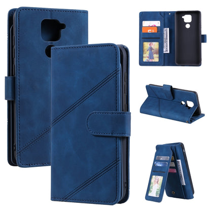 Blue PU leather flip wallet case with card slots and stand cover for phone